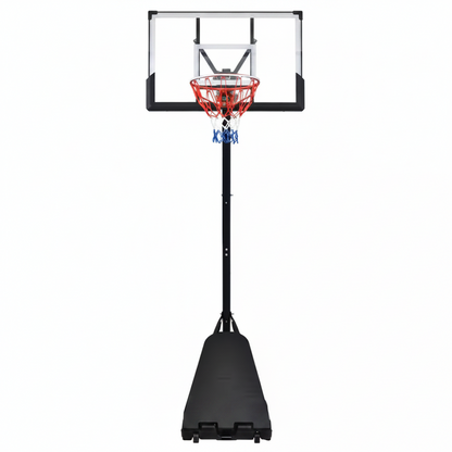 8 Ft. to 10 Ft. Black Metal Portable Basketball Hoop Height Adjustment with LED Lights
